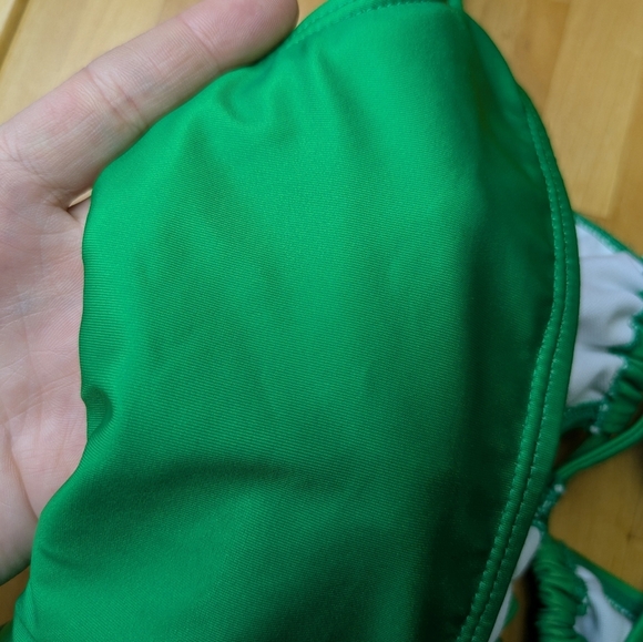 Green Cutout Tie Front Low Back One Piece Size Small* - Picture 8 of 8